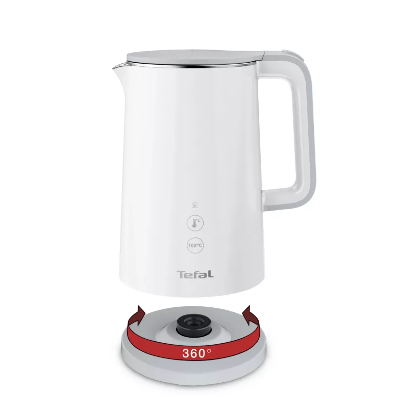Czajnik elektryczny Tefal KO6931, 1,5 L, 1800 W, biały, 5 ustawień temperatury, utrzymywanie ciepła 30 min