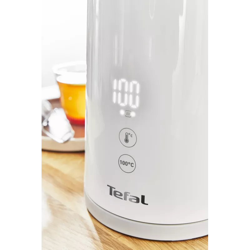 Czajnik elektryczny Tefal KO6931, 1,5 L, 1800 W, biały, 5 ustawień temperatury, utrzymywanie ciepła 30 min