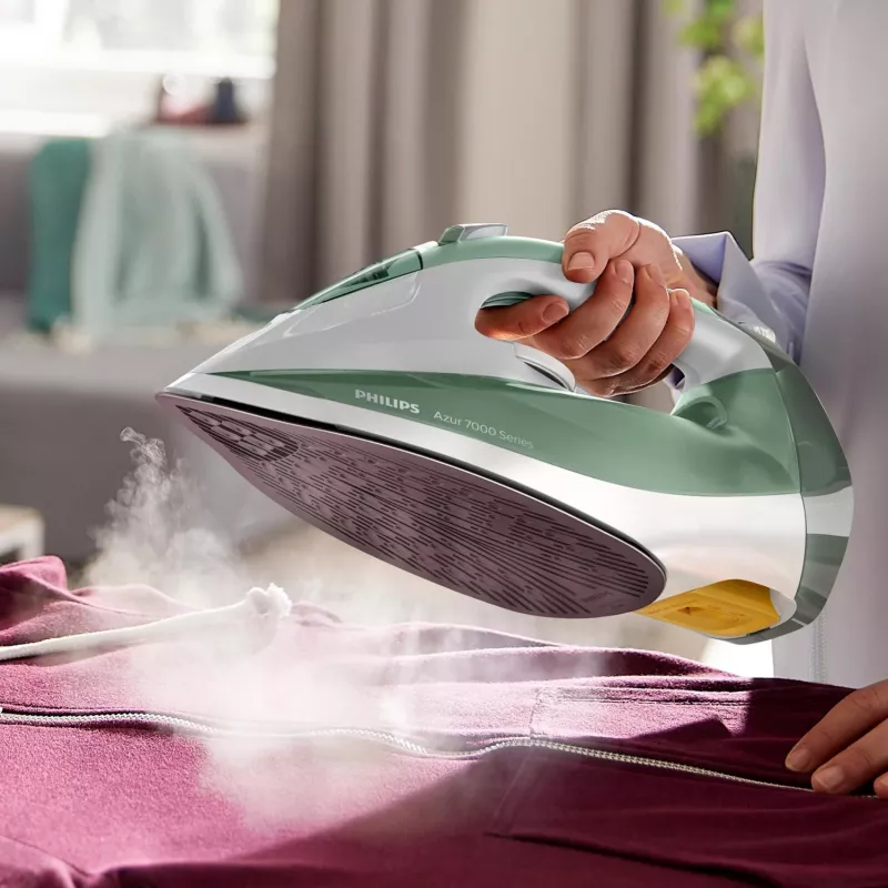 Philips 7000 series DST7012/70 żelazko parowe Stopa SteamGlide Plus 2600 W zielony, szary