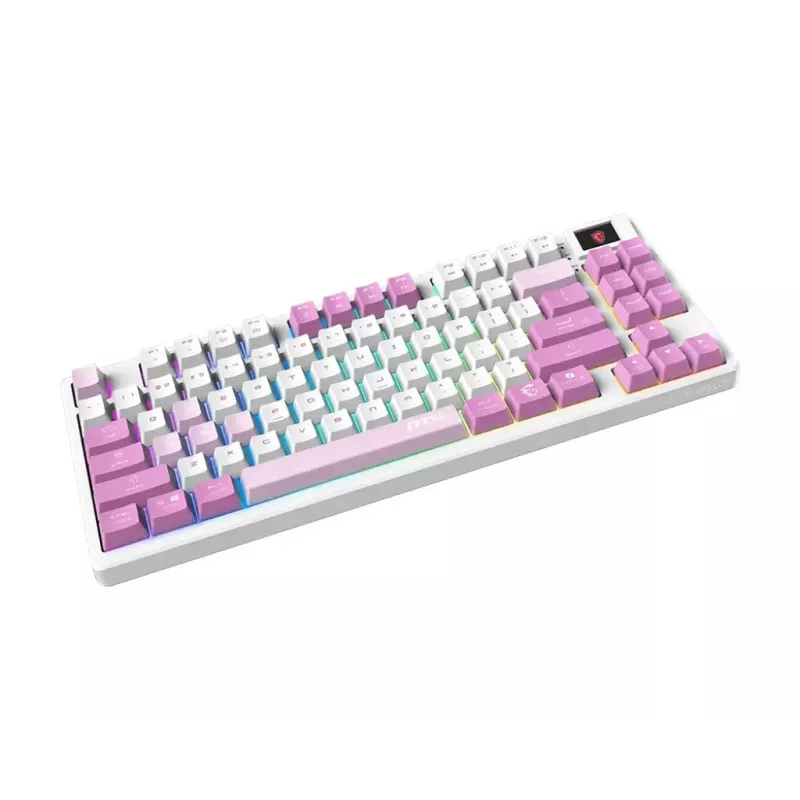 Klawiatura MSI FORGE GK600 TKL WIRELESS VIOLET dla graczy USB + Bluetooth QWERTY UK English Różowy, Fioletowy, Biały