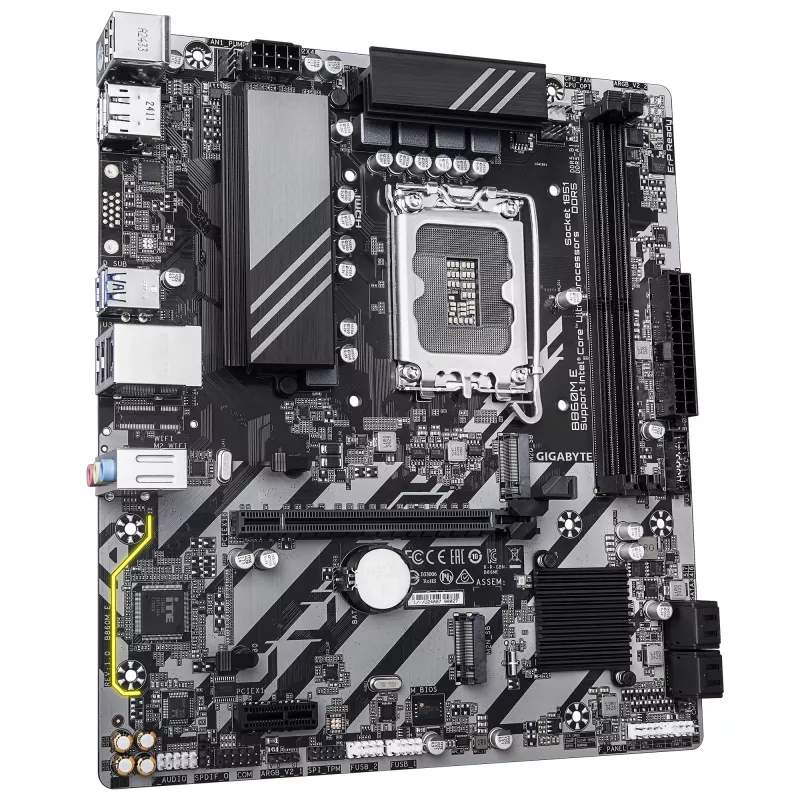 Płyta główna Micro-ATX GIGABYTE B860M E — LGA 1851 dla Intel Core Ultra, DDR5 do 8800 MHz (O.C), 2×PCIe 4.0 M.2, 1GbE