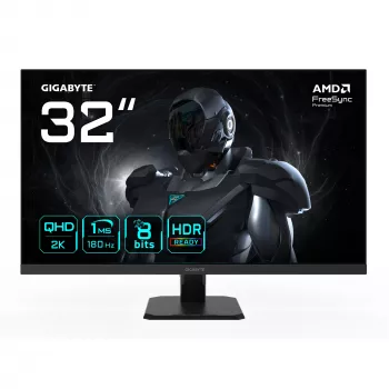 Monitor gamingowy GIGABYTE GS32QA 32” QHD - 2560 x 1440, 180Hz, 1ms, 300 cd/m², FreeSync Premium, HDR Ready, HDMI 2.0, DisplayPort 1.4