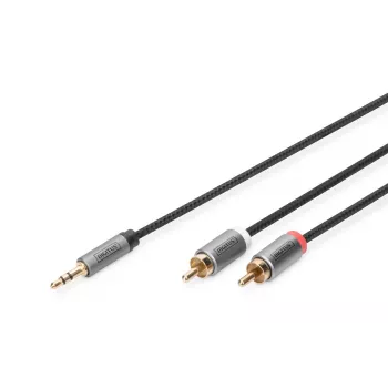 Przewód adaptera audio Digitus DB-510330-010-S 3,5 mm na RCA 1 m Czarny