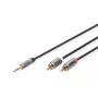 Przewód adaptera audio Digitus DB-510330-010-S 3,5 mm na RCA 1 m Czarny