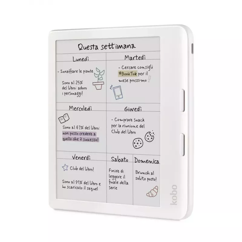 Czytnik e-booków Kobo Libra Colour 7 cali E Ink Kaleido, 32 GB, Wi‑Fi, Bluetooth, Wodoodporny, Biały