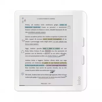 Czytnik e-booków Kobo Libra Colour 7 cali E Ink Kaleido, 32 GB, Wi‑Fi, Bluetooth, Wodoodporny, Biały