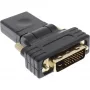 Adapter InLine HDMI na DVI, HDMI żeński / DVI męski, elastyczny, pozłacany, 4K2K