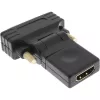 Adapter InLine HDMI na DVI, HDMI żeński / DVI męski, elastyczny, pozłacany, 4K2K