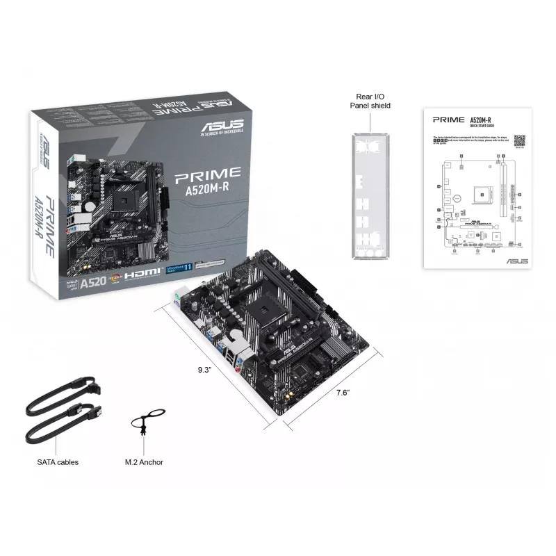 Płyta główna ASUS PRIME A520M-R, AMD A520, Socket AM4, micro ATX