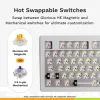 Mechaniczna pełnowymiarowa (100%) klawiatura przewodowa GLORIOUS GMMK 3 HE — biała, USB, QWERTY, RGB