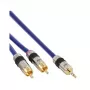 InLine Kabel audio Premium 2x RCA męski / 3,5 mm męski pozłacany 2 m