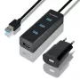 Axagon HUE-S2BP 4x USB 3.0 CHARGING hub z kablem 1,2 m w zestawie z zasilaczem AC
