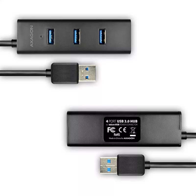 Axagon HUE-S2BP 4x USB 3.0 CHARGING hub z kablem 1,2 m w zestawie z zasilaczem AC