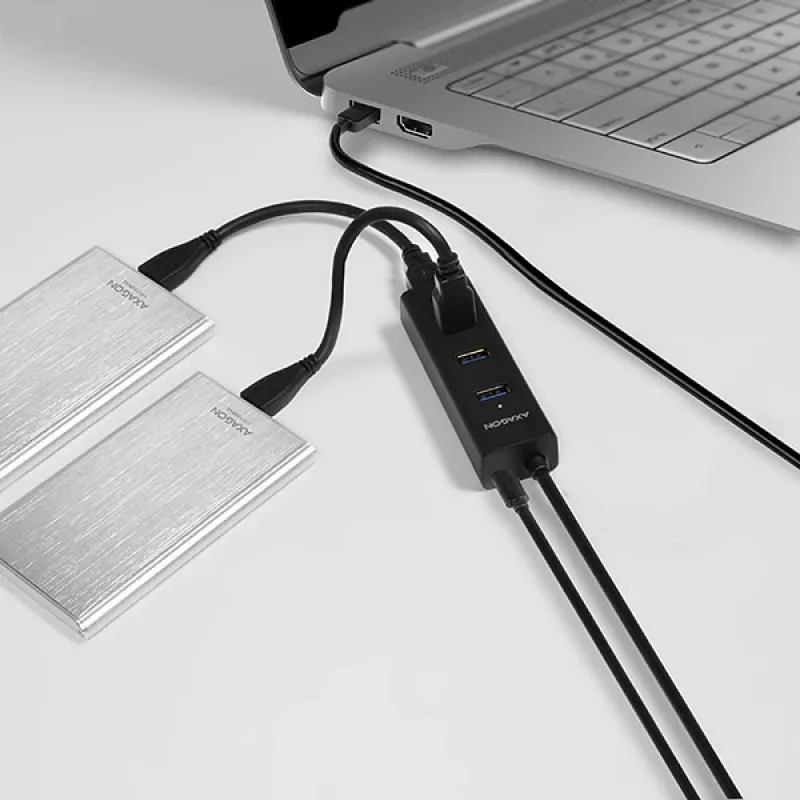 Axagon HUE-S2BP 4x USB 3.0 CHARGING hub z kablem 1,2 m w zestawie z zasilaczem AC