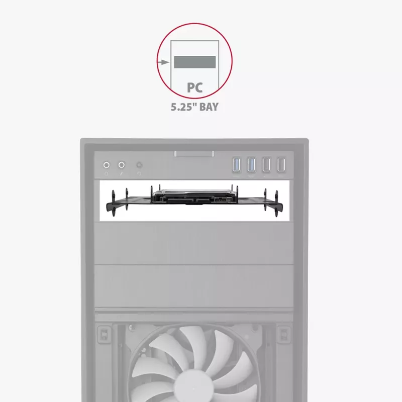Axagon RHD-435 uchwyt na 4x dysk 2,5 cala lub 2x dysk 2,5 cala HDD/SSD i 1x dysk 3,5 cala HDD w zatoce 5,25 cala, metal