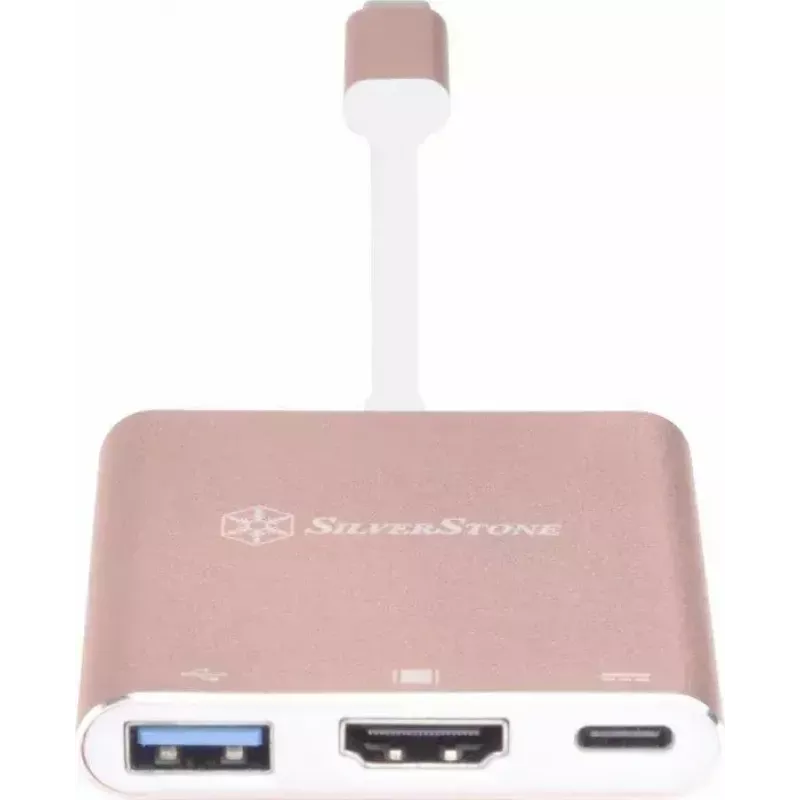 Przejściówka wideo USB-C na HDMI SILVERSTONE EP08 (USB‑C 3.1, HDMI) Różowa