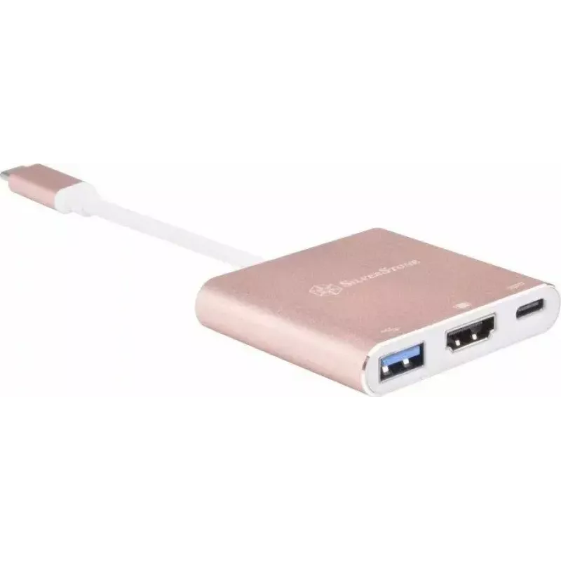 Przejściówka wideo USB-C na HDMI SILVERSTONE EP08 (USB‑C 3.1, HDMI) Różowa