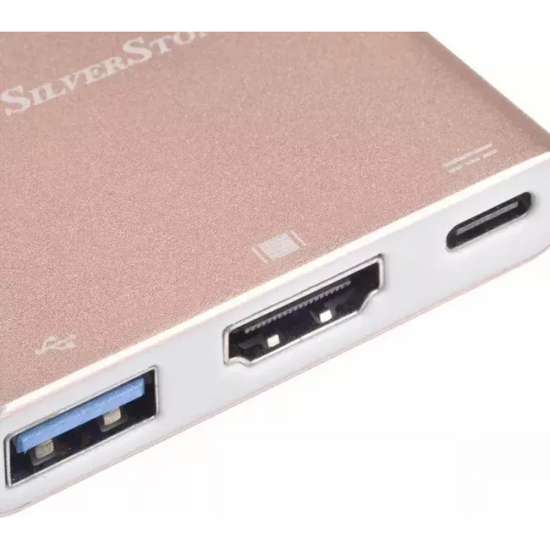 Przejściówka wideo USB-C na HDMI SILVERSTONE EP08 (USB‑C 3.1, HDMI) Różowa