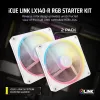 CORSAIR iCUE LINK LX140-R RGB 140 mm PWM Reverse Wentylatory Zestaw Startowy - Biały
