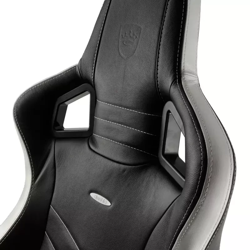 Fotel gamingowy PC noblechairs EPIC — wyściełane siedzisko, maks. obciążenie 120 kg, wysokość 131–141 cm, szerokość siedziska 56 cm, kółka kastorowe