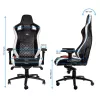 Fotel gamingowy PC noblechairs EPIC — wyściełane siedzisko, maks. obciążenie 120 kg, wysokość 131–141 cm, szerokość siedziska 56 cm, kółka kastorowe