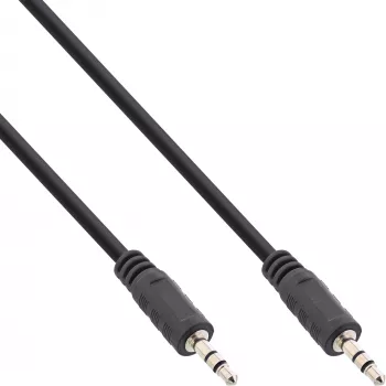 Kabel audio InLine 3.5mm stereo męski / męski 5 m, 3.5mm, Męski, 3.5mm, Męski, 5 m, Czarny