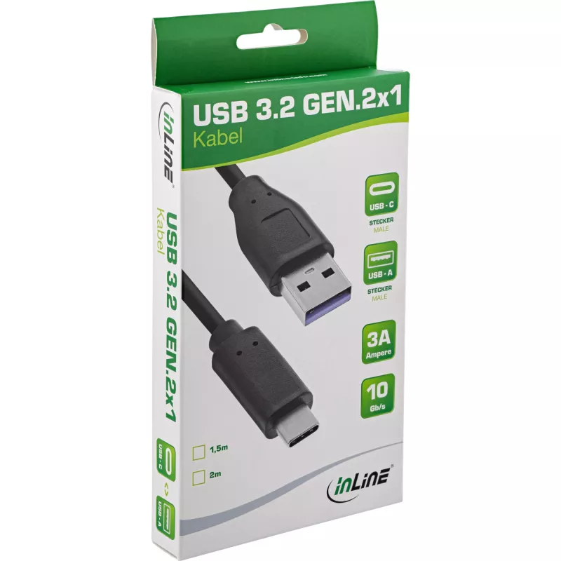Kabel USB 3.2 Gen.1x2 InLine 35714 1.5m USB-C męski USB-A męski czarny