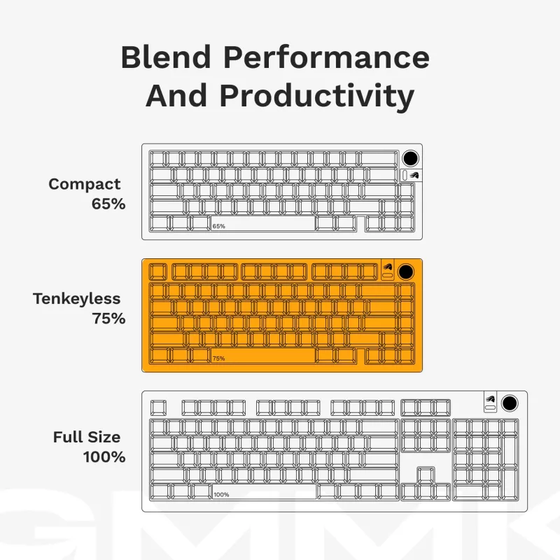 Klawiatura mechaniczna GLORIOUS GMMK 3 PRO 75% Barebones przewodowa USB, RGB, czarna, kabel 2 m