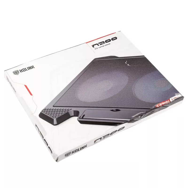 Podkładka chłodząca pod laptopa Kolink KL-N200 do laptopów o przekątnej do 39,6 cm (15,6 cala), 2 wentylatory 140 mm, zasilana przez USB, czarna