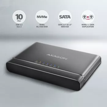 Clone Master USB-C Axagon ADSA-CC NVMe M.2 SSD i SATA HDD
