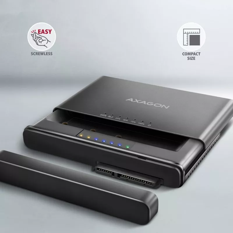 Clone Master USB-C Axagon ADSA-CC NVMe M.2 SSD i SATA HDD