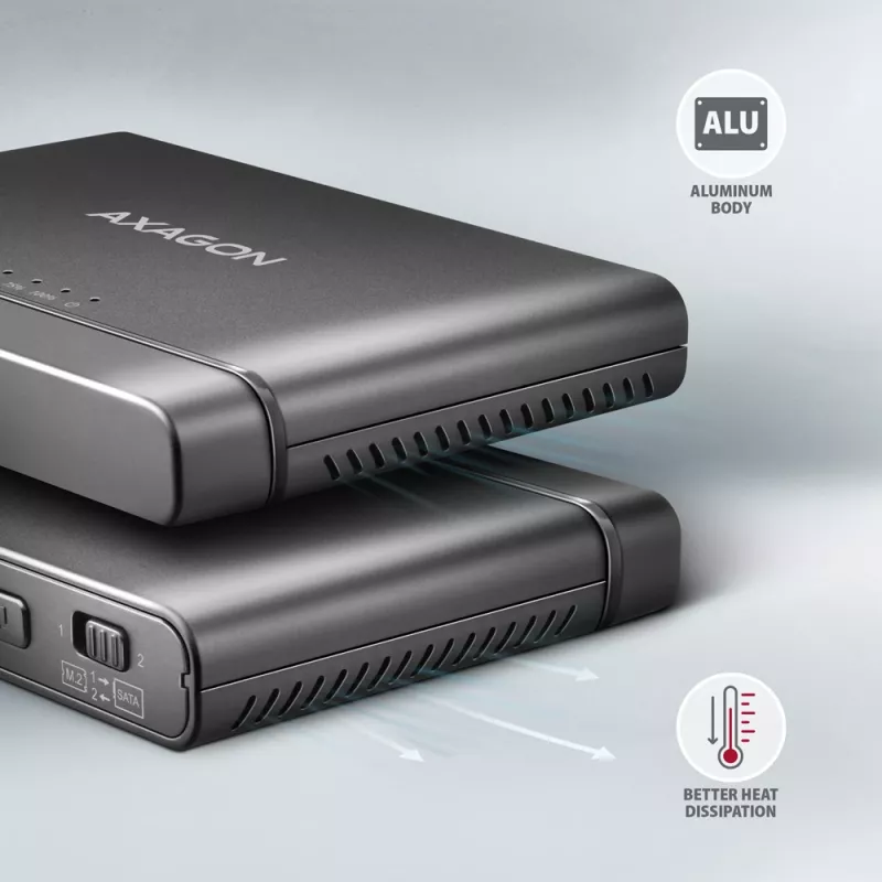 Clone Master USB-C Axagon ADSA-CC NVMe M.2 SSD i SATA HDD