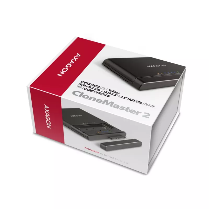 Clone Master USB-C Axagon ADSA-CC NVMe M.2 SSD i SATA HDD
