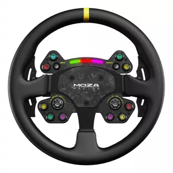 Moza Racing RS V2 kierownica, Kierownica, PC, Multi, Przewodowy i bezprzewodowy, Czarny, Włókno węglowe, Skóra
