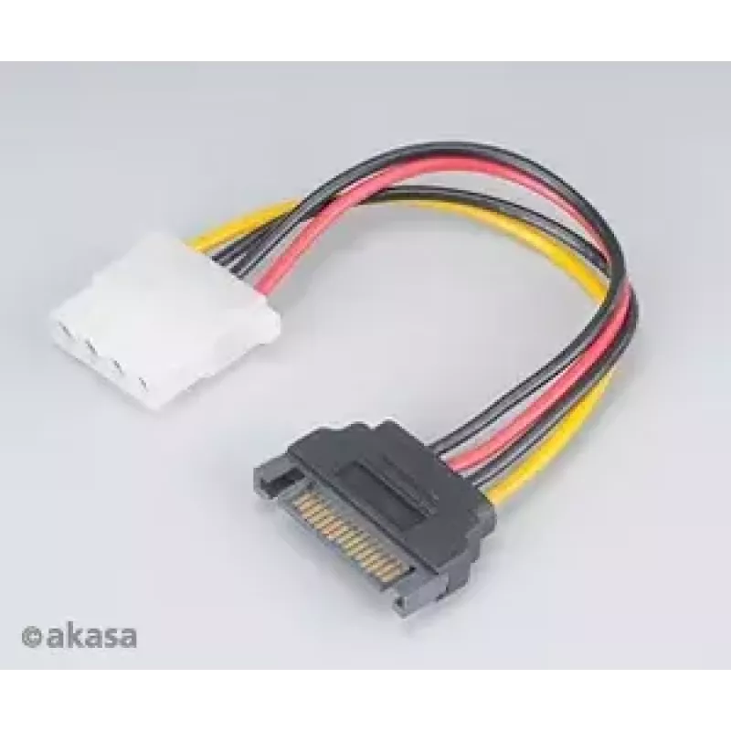Akasa Adapter SATA na Molex 4-pin AK‑CBPW03‑KT02 kabel 15 cm, zestaw 2 szt.