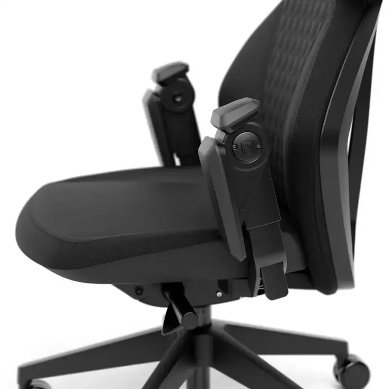 Fotel gamingowy do komputera noblechairs DAWN — siedzisko pikowane, maks. waga użytkownika 110 kg, szerokość siedziska 53 cm, czarny