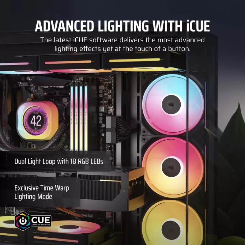 Fan Corsair iCUE LINK LX140-R RGB 14 cm Czarny 2000 RPM 3.55 mmH2O