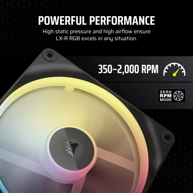 Fan Corsair iCUE LINK LX140-R RGB 14 cm Czarny 2000 RPM 3.55 mmH2O