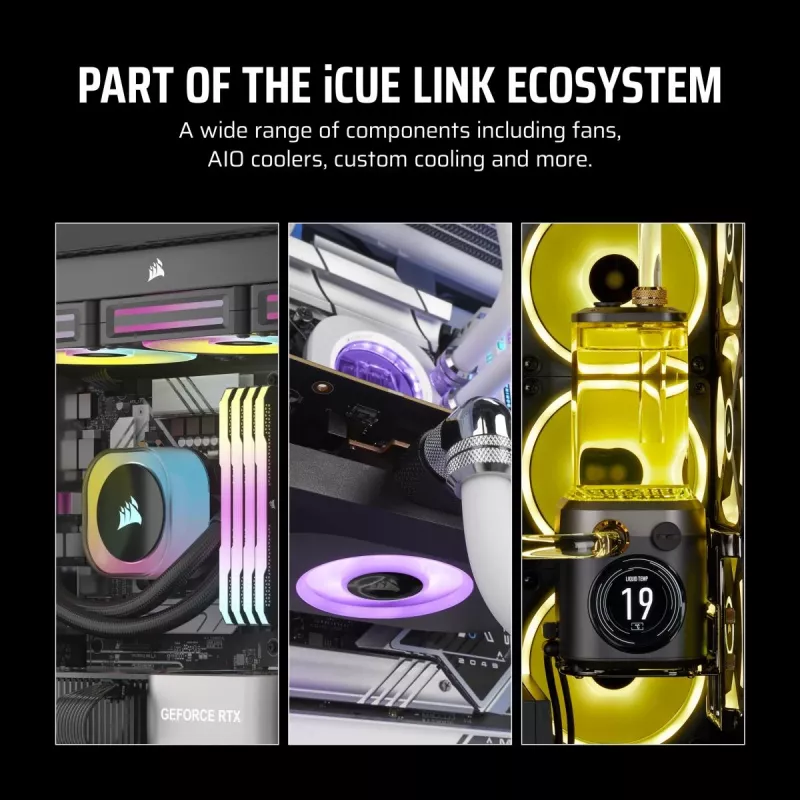 Fan Corsair iCUE LINK LX140-R RGB 14 cm Czarny 2000 RPM 3.55 mmH2O