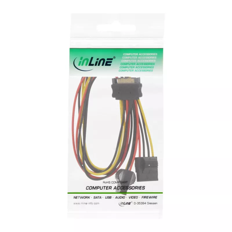 Kabel Y zasilania SATA InLine 1 WE dwa WY, 0,03 m