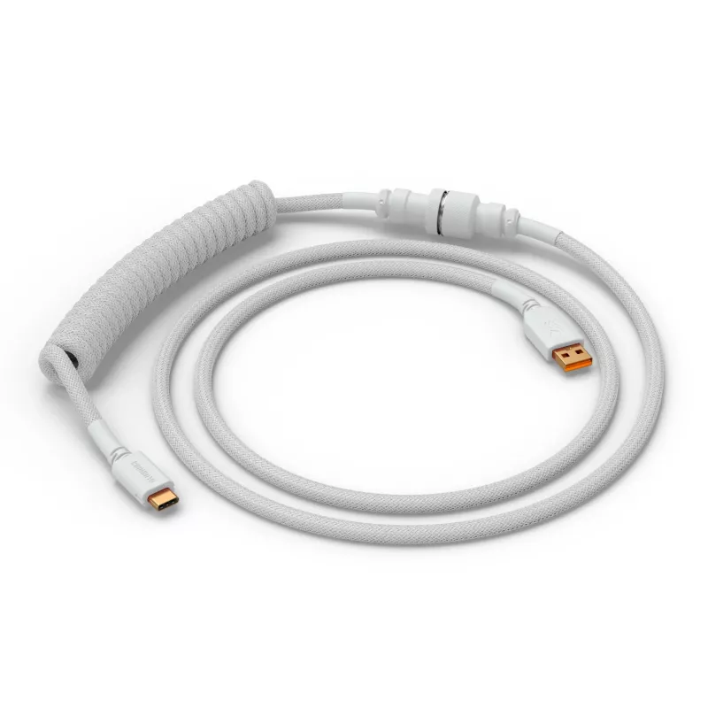 Kabel USB zwijany GLORIOUS GMMK Ghost biały (GLO-KB-ACC-CBL-COIL-GWHT) – zwijany kabel do klawiatury, kolor Ghost biały