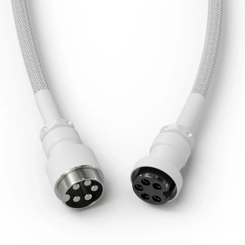 Kabel USB zwijany GLORIOUS GMMK Ghost biały (GLO-KB-ACC-CBL-COIL-GWHT) – zwijany kabel do klawiatury, kolor Ghost biały