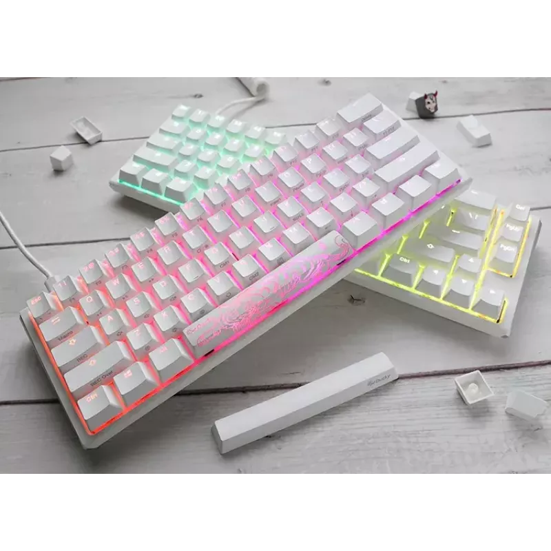 Klawiatura Ducky One 3 Mini Pure biały Gaming USB Niemiecka Mechaniczna 61 klawiszy