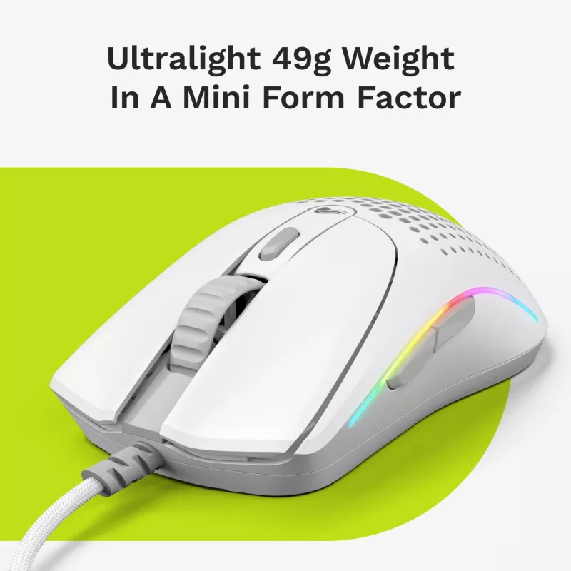 Glorious Gaming Glorious Model O 2 Mini - biały matowy, praworęczny, optyczny, USB typu A, 26000 DPI, biały