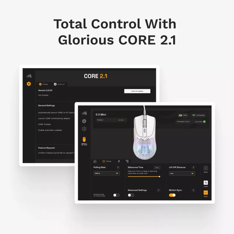 Glorious Gaming Glorious Model O 2 Mini - biały matowy, praworęczny, optyczny, USB typu A, 26000 DPI, biały