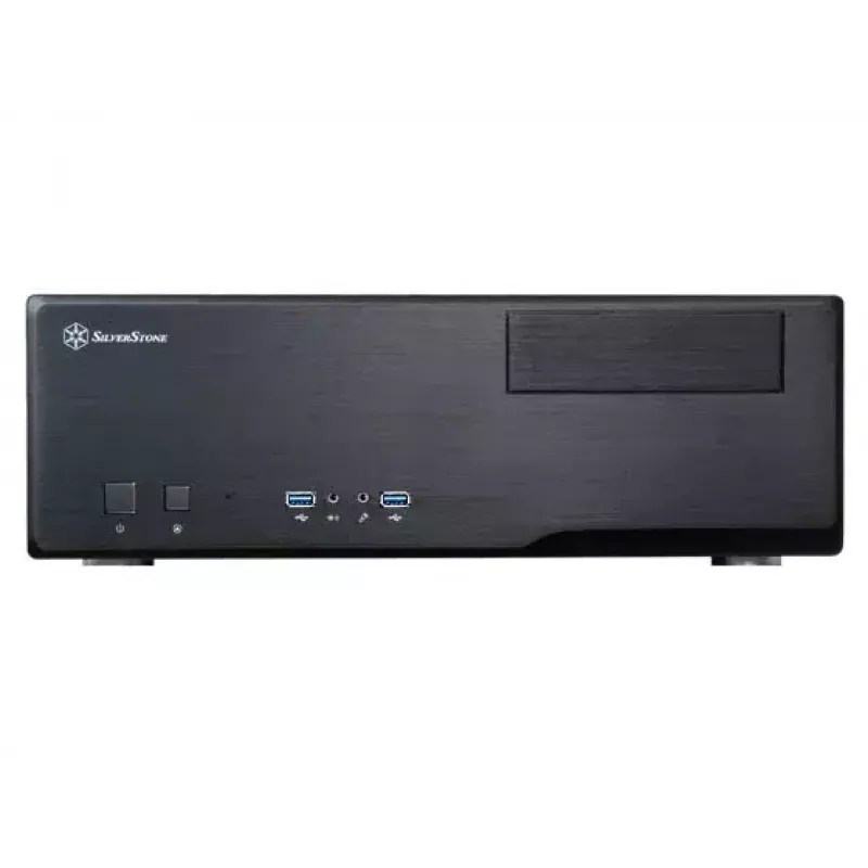 Obudowa PC SILVERSTONE Grandia GD05 HTPC czarna — Mini‑ITX/DTX/Micro‑ATX, 2×3,5 cala + 2×2,5 cala, 1×5,25 cala, 3×120 mm wentylatory boczne, USB 3.0
