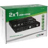 Przełącznik KVM InLine 2x1, 2x1, HDMI 4K2K, koncentrator USB 2.0, z audio