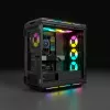 Obudowa PC CORSAIR midi tower ATX - Icue 5000t - RGB hartowane szkło - czarna