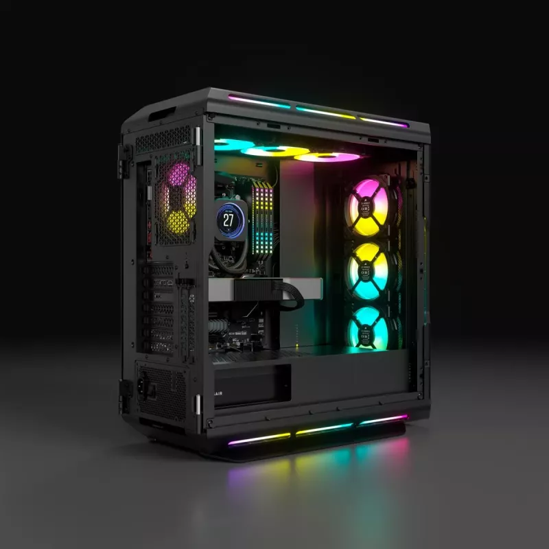 Obudowa PC CORSAIR midi tower ATX - Icue 5000t - RGB hartowane szkło - czarna