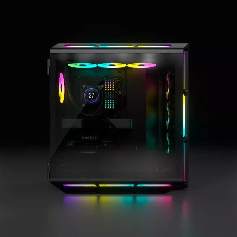 Obudowa PC CORSAIR midi tower ATX - Icue 5000t - RGB hartowane szkło - czarna